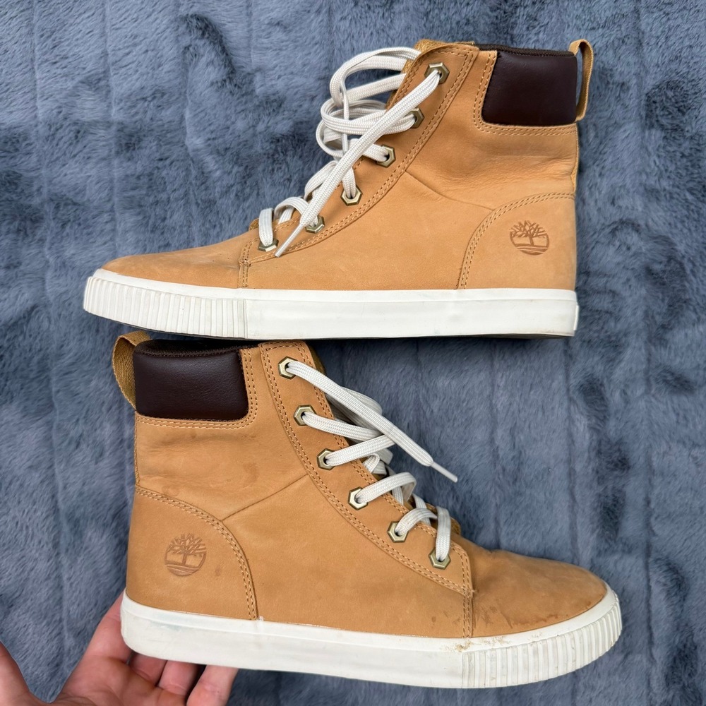 Timberland Womens Skyla Bay High Top Wheat Nubuck Sneakers A2C3S Size 9